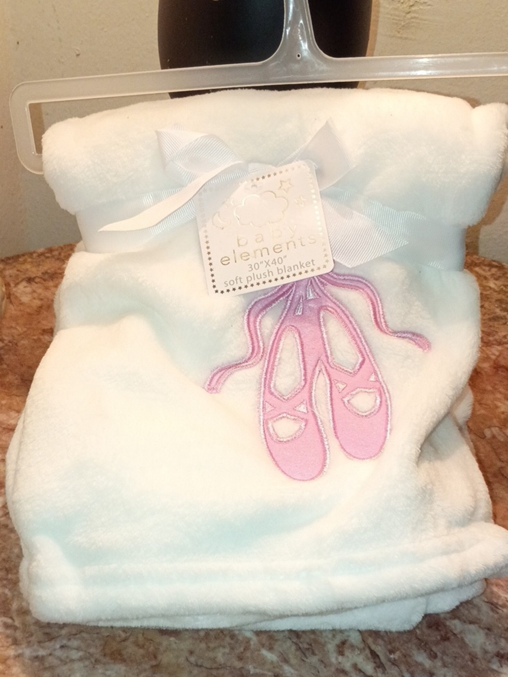 baby elements Soft Plush Blanket with  Pink Ballet Slippers